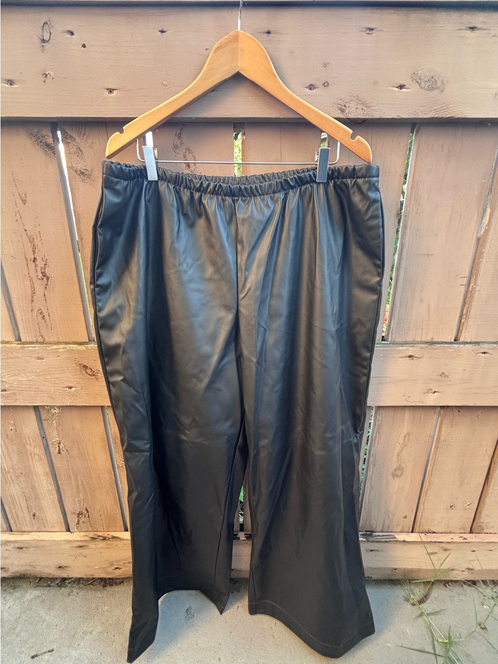 🎉NET🎉 a new day Black Faux Leather Wide-Leg Pants